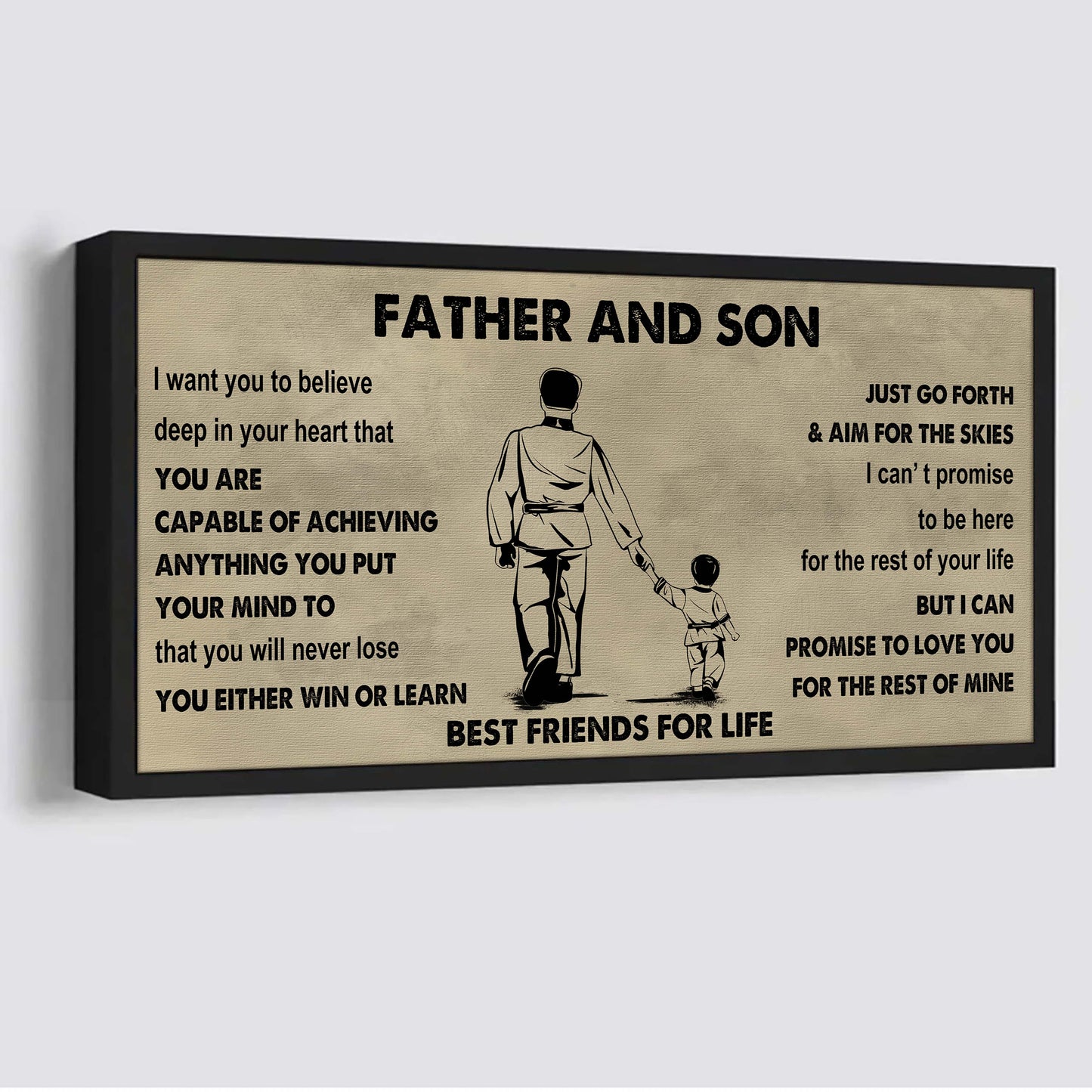 sport-family father and son best friends for life - ver 2 you will never lose poster canvas gift for son from father