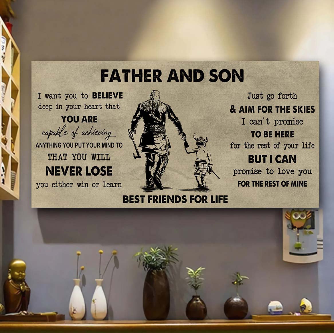 drb father and daughter best friend for life - you will never lose poster canvas gift for daughter from father.