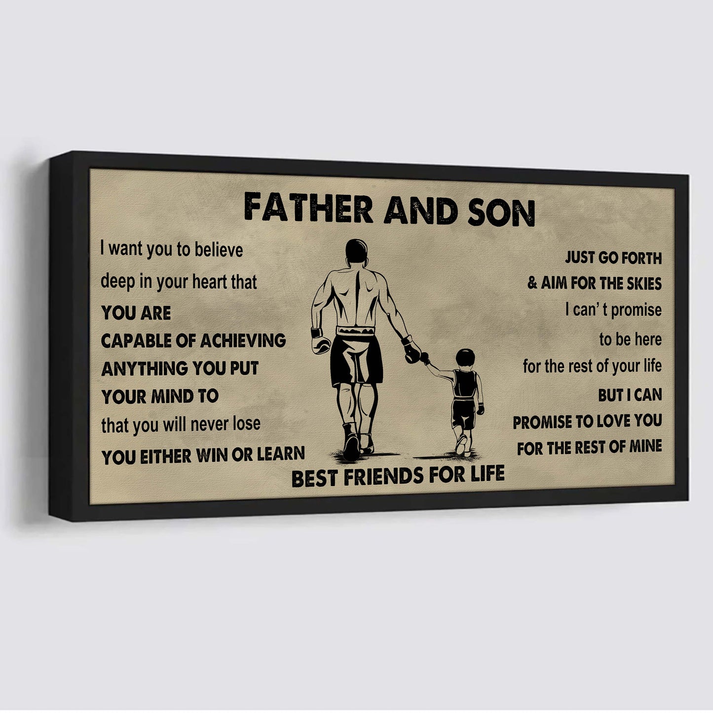 sport-family father and son best friends for life - ver 2 you will never lose poster canvas gift for son from father