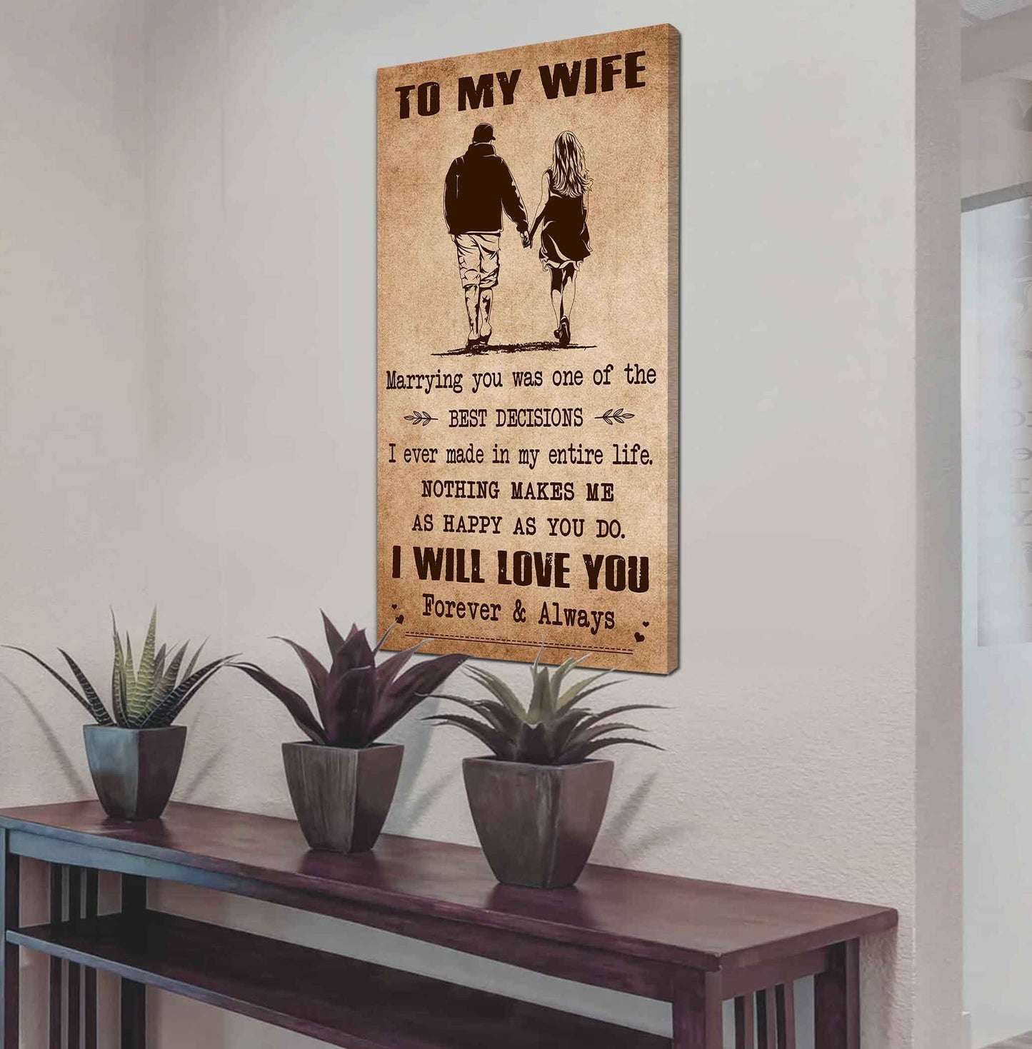 samurai poster canvas to my wife marrying you was one of the best decisions - i will love you forever and always gift for your wife