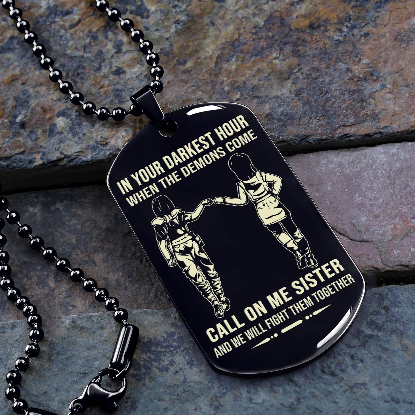 personalized one sided dog tag call on me brother and we will fight them together gift for your brother your cousins