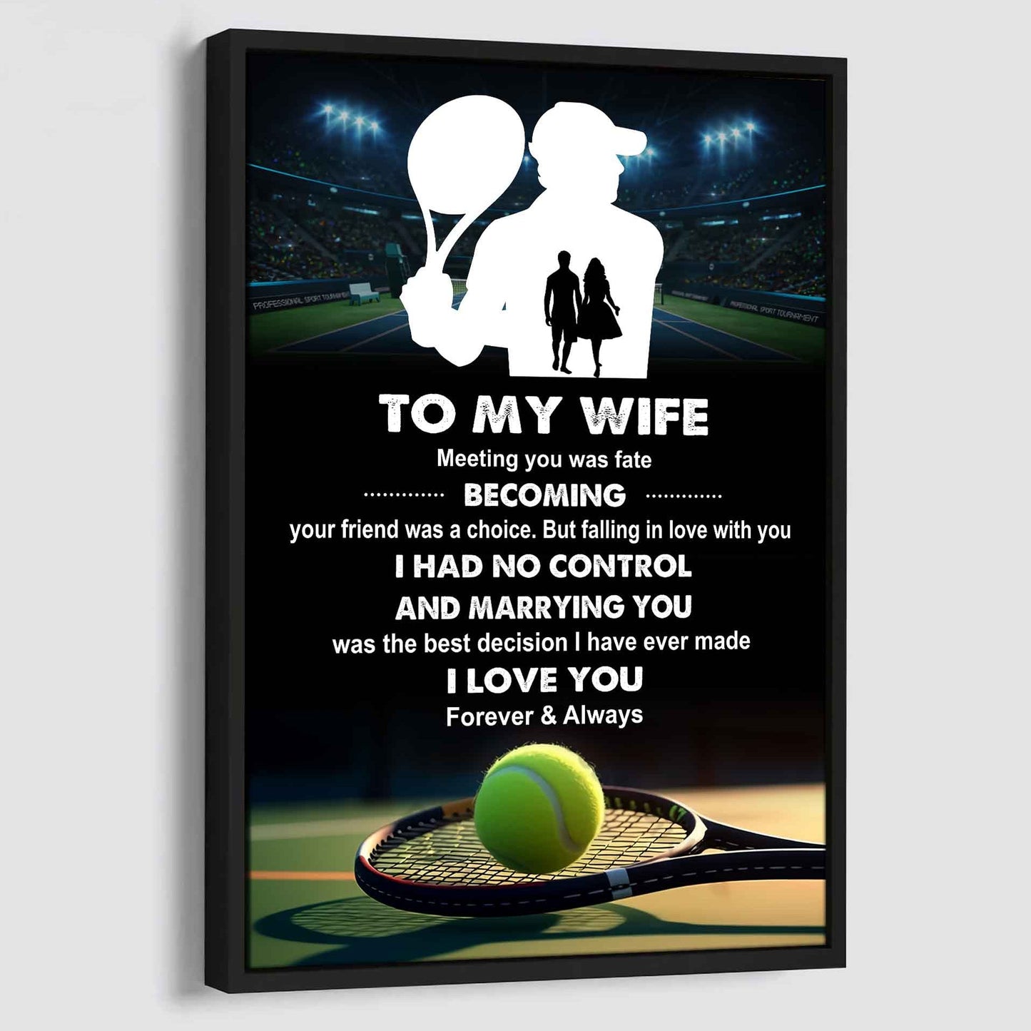 sport poster canvas to my wife meeting you was fate becoming your friend gift for your wife