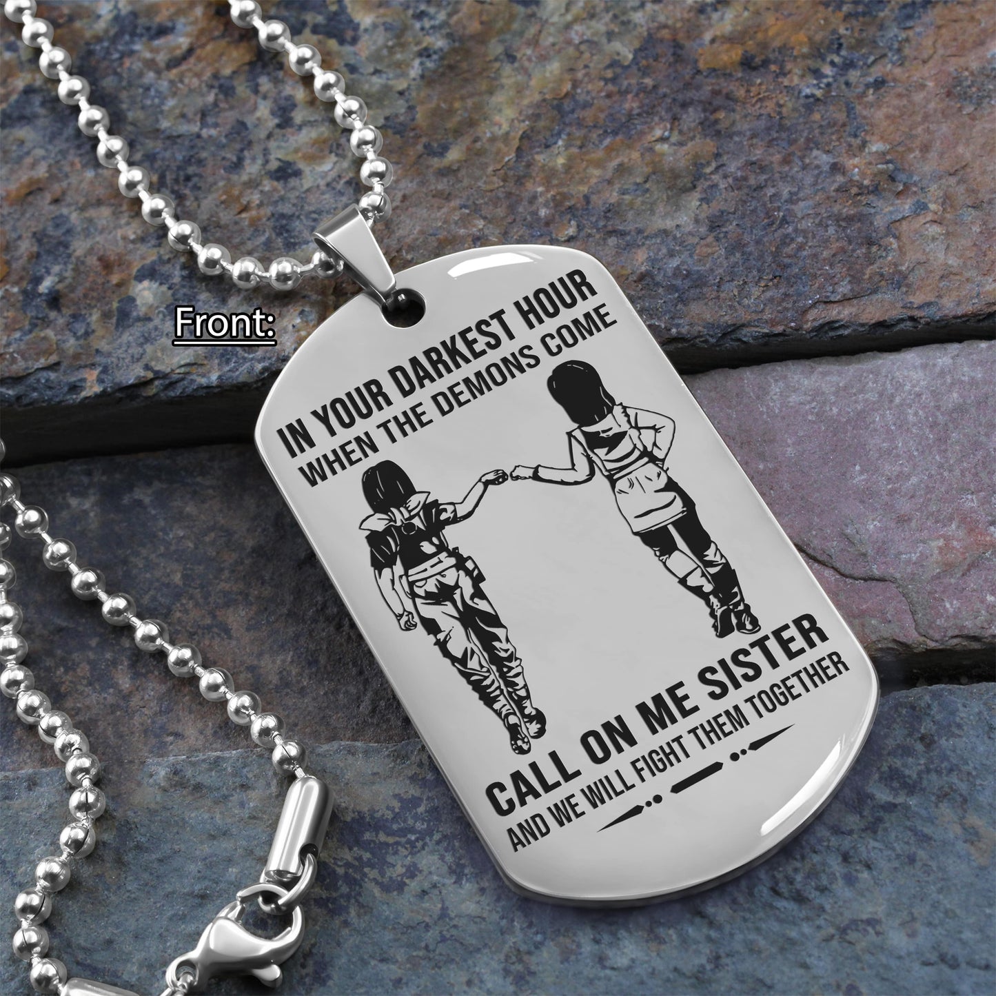 personalized one sided dog tag call on me brother and we will fight them together gift for your brother your cousins