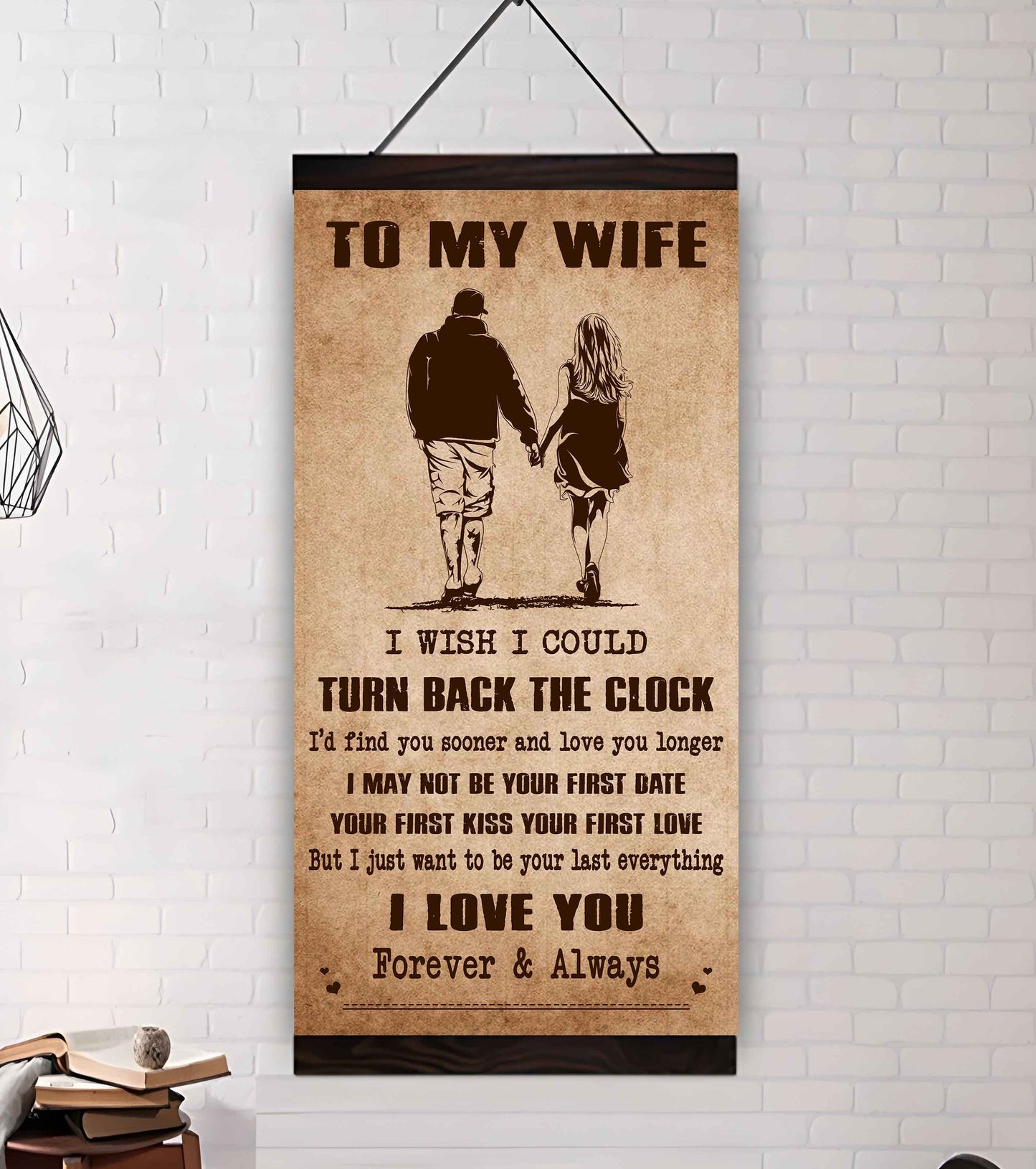 family poster canvas to my wife i wish i could turn back the clock - i love you forever and always gift for your wife