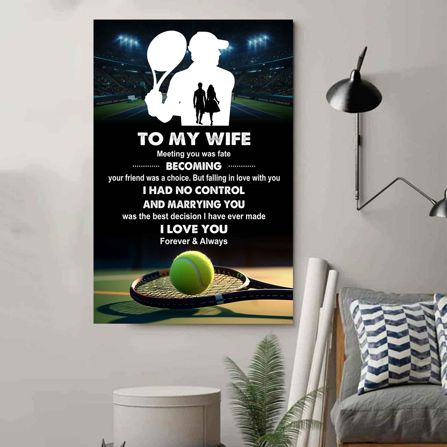 sport poster canvas to my wife meeting you was fate becoming your friend gift for your wife