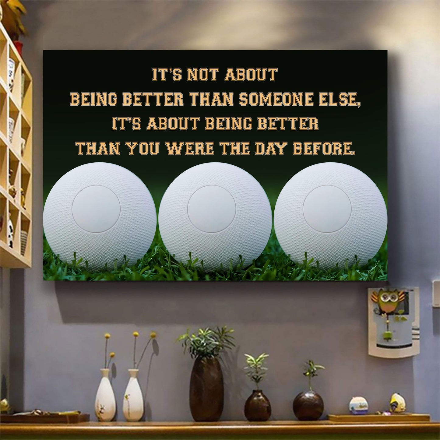 Field Hockey customizable poster canvas - It is not about better than someone else, It is about being better than you were the day before