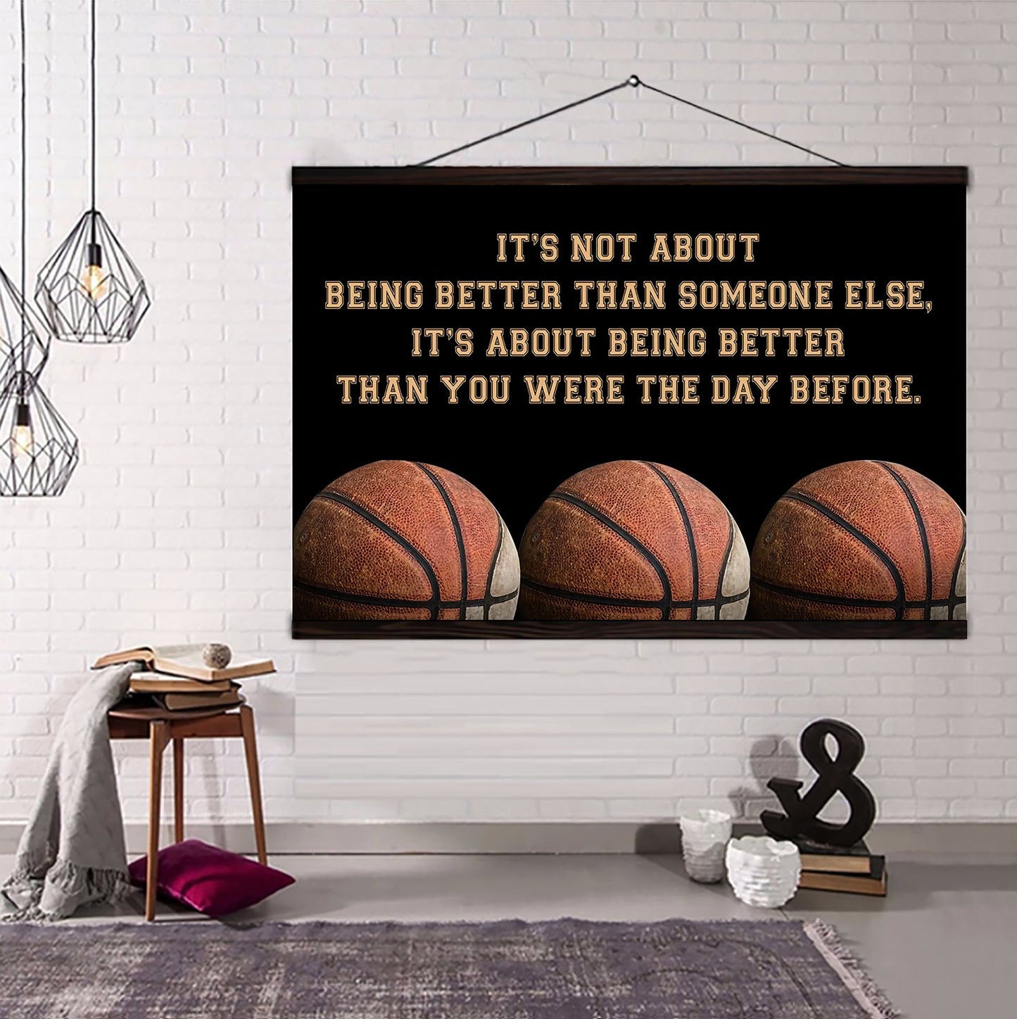 american football customizable poster canvas - it is not about better than someone else, it is about being better than you were the day before