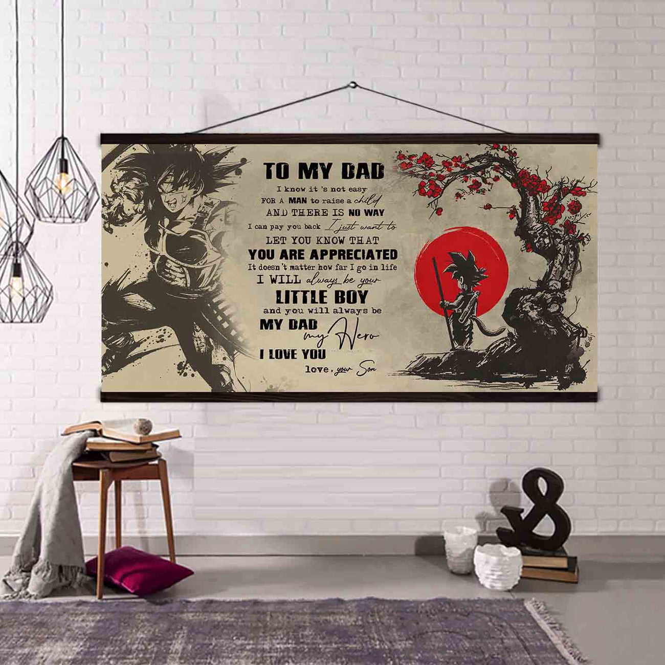 dad and son- canvas poster