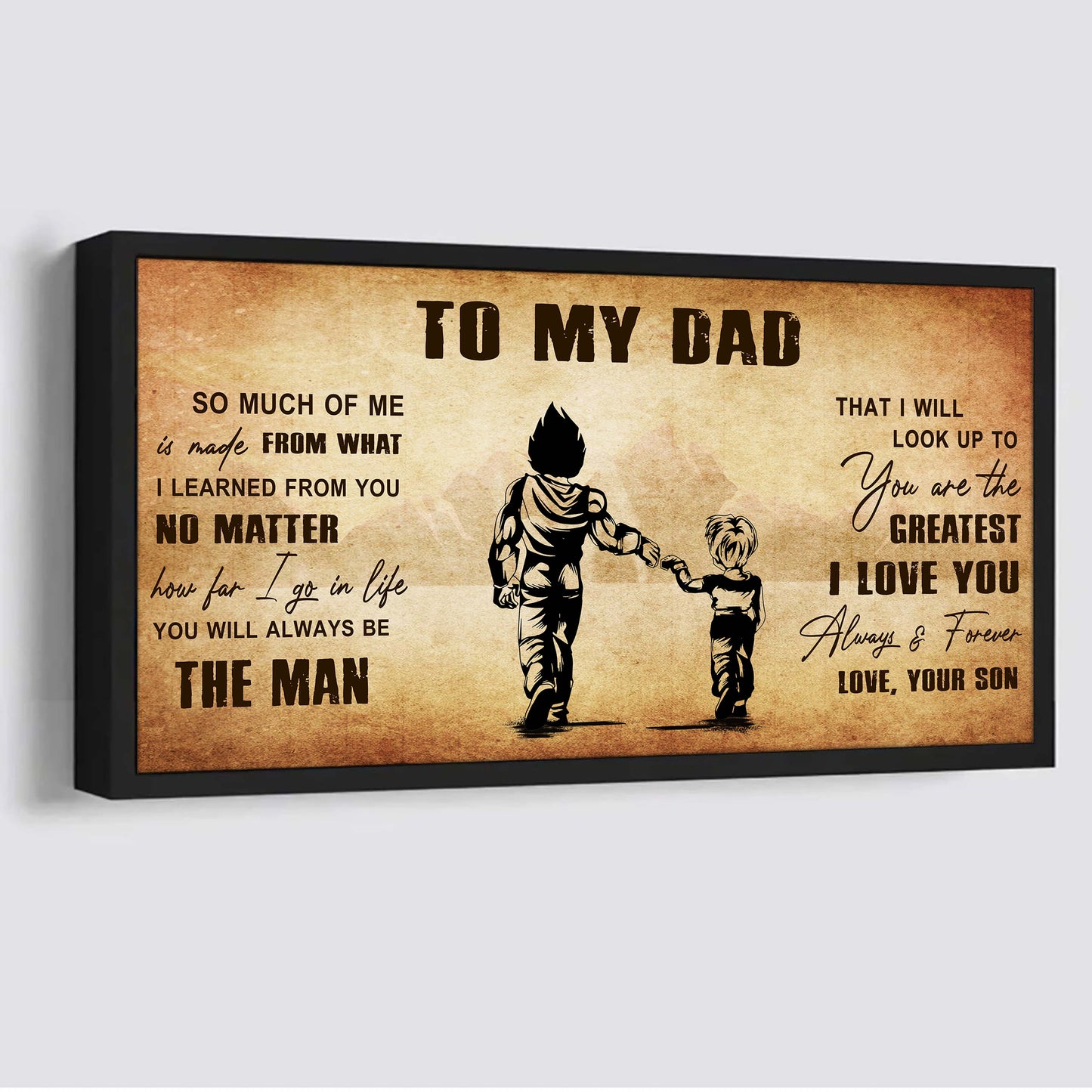 drb to my dad - you are the greatest i love you poster canvas gift for father from son