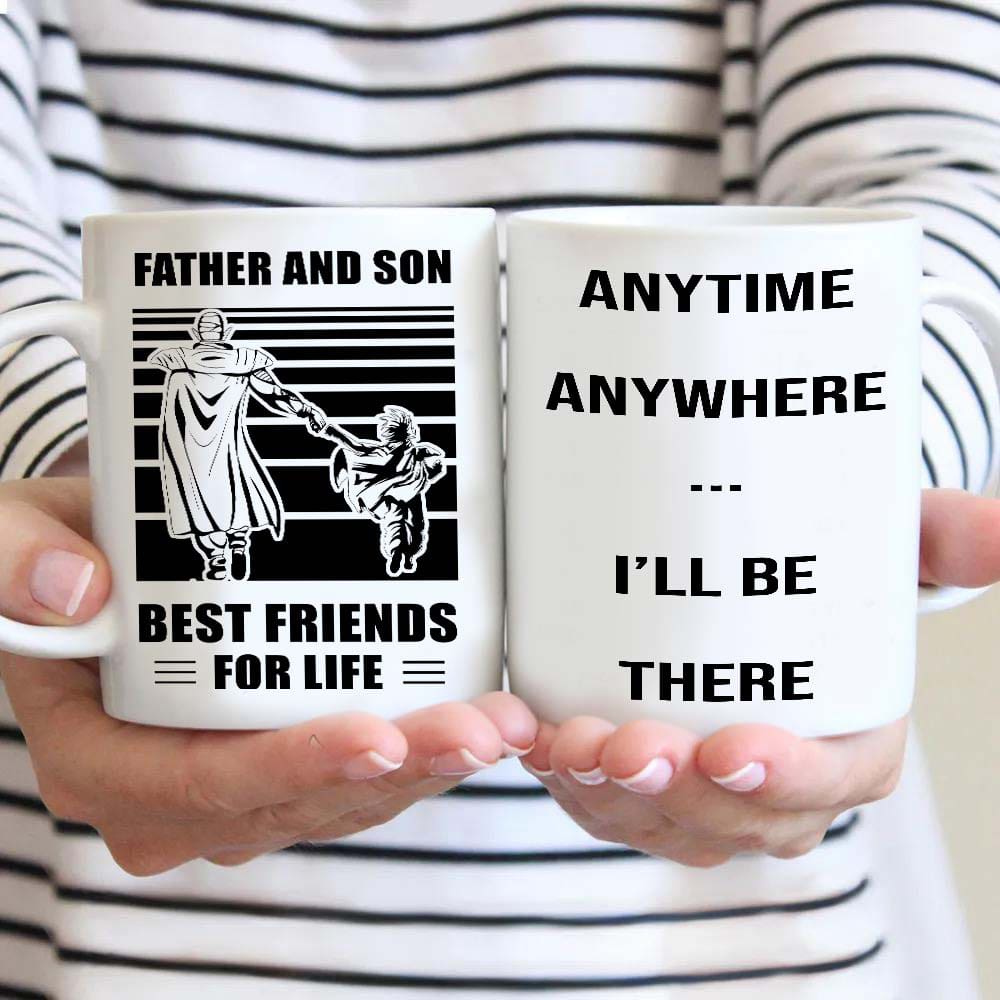 basketball be strong-personalized mug father and son best friends for life - message on the back side