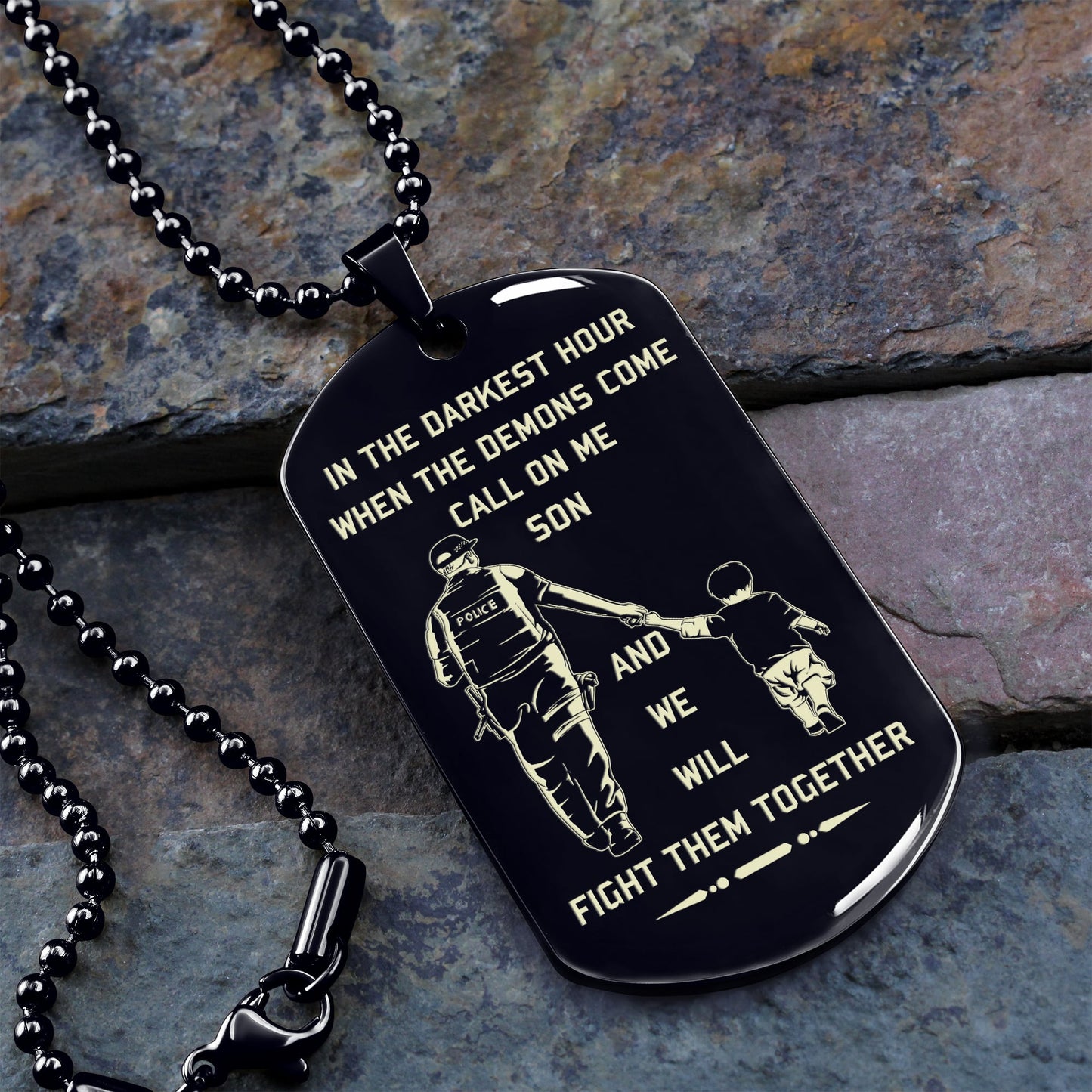 vc personalized double sided dog tag father and son best friends for life - message on the back side