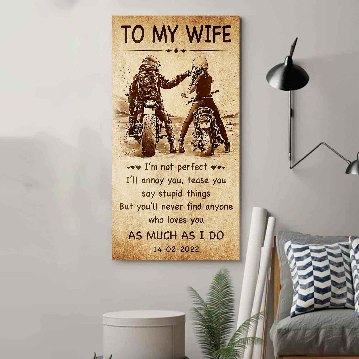 family poster canvas to my wife - i am not perfect