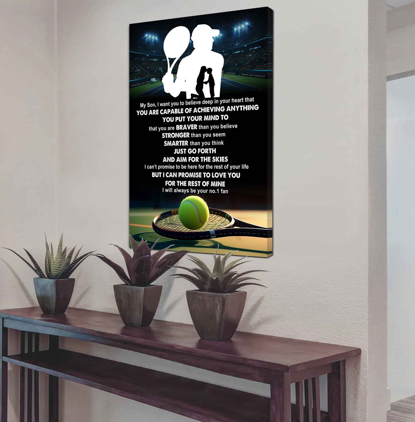 Sport Poster Canvas Mom To Son - That You Are Braver Than You Believe You Are Capable Of I Will Always Your No 1 Fan