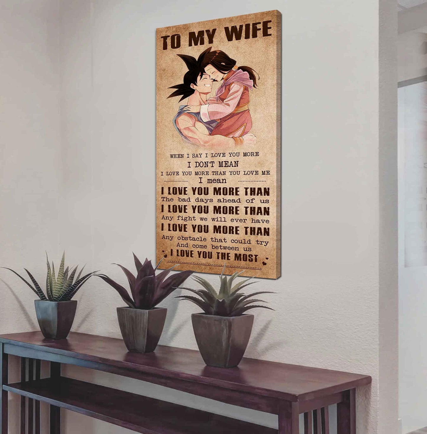 family poster canvas to my wife when i say i love you more - i love you the most gift for your wife
