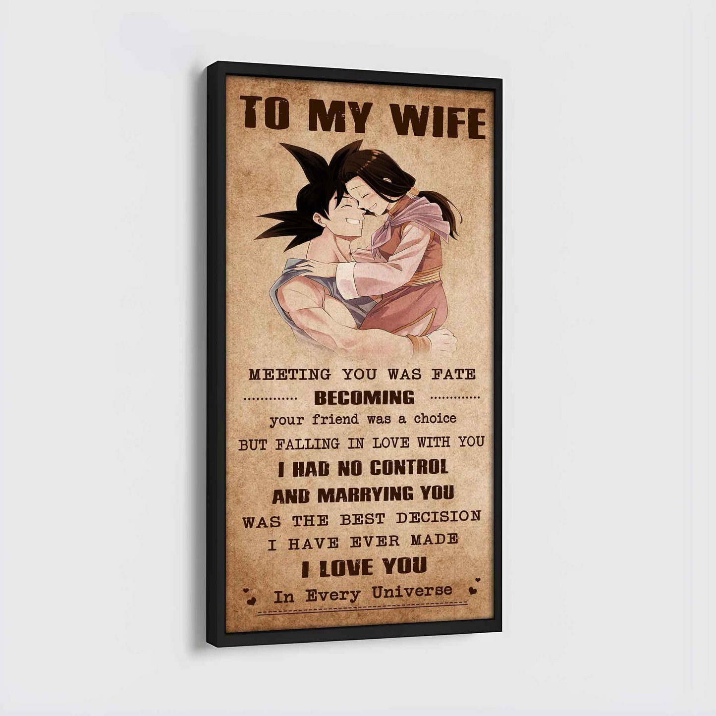 family poster canvas to my wife meeting you was fate - i love you forever and always gift for your wife