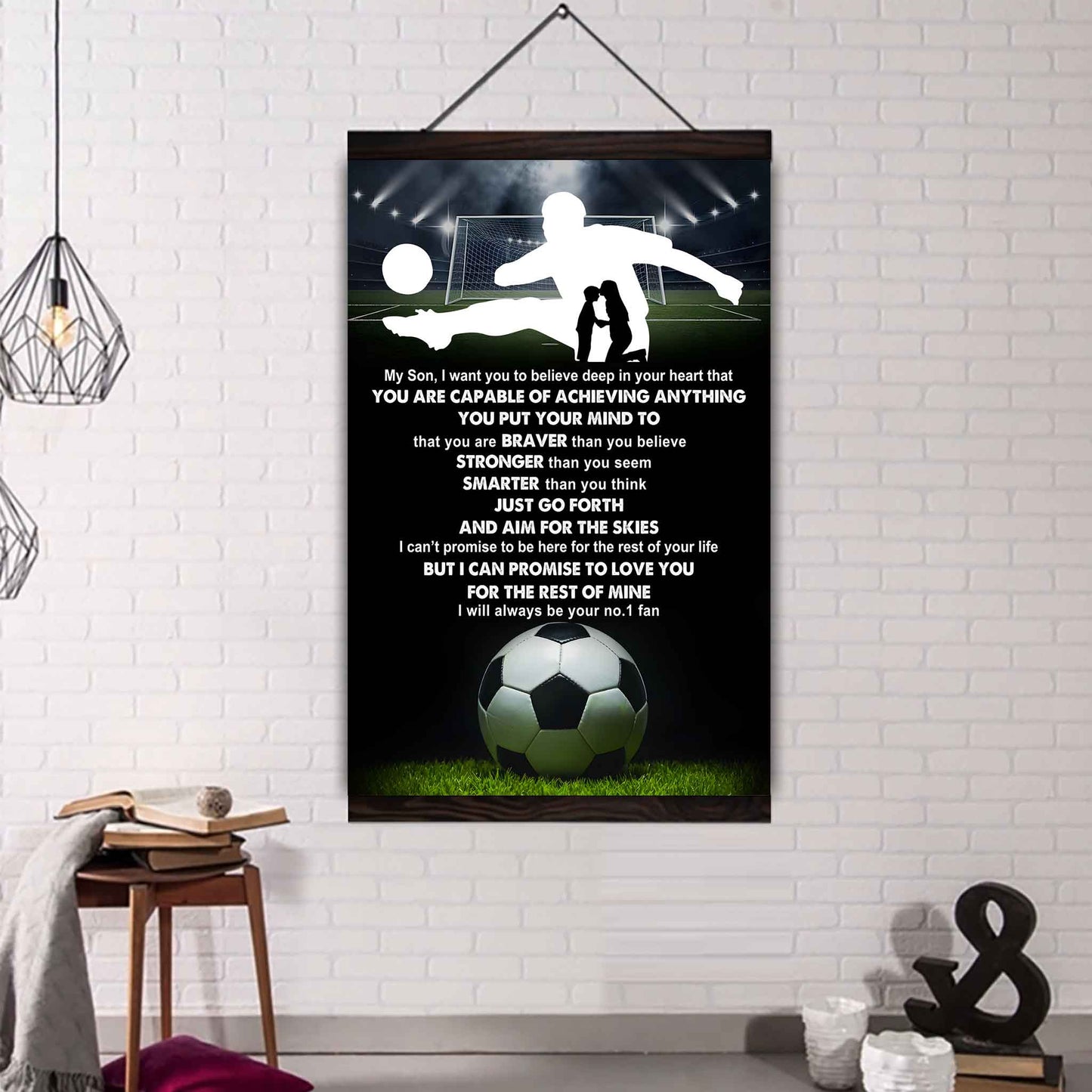 Sport Poster Canvas Mom To Son - That You Are Braver Than You Believe You Are Capable Of I Will Always Your No 1 Fan