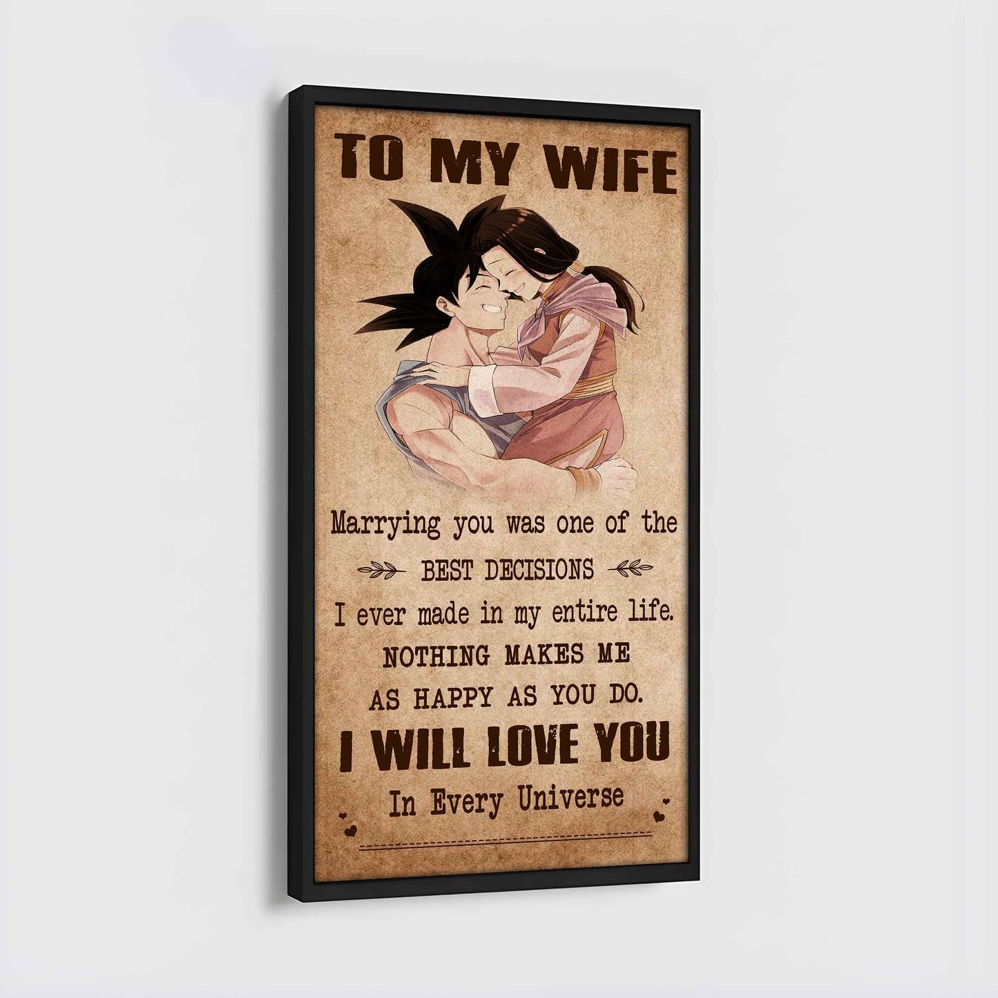 family poster canvas to my wife marrying you was one of the best decisions - i will love you forever and always gift for your wife