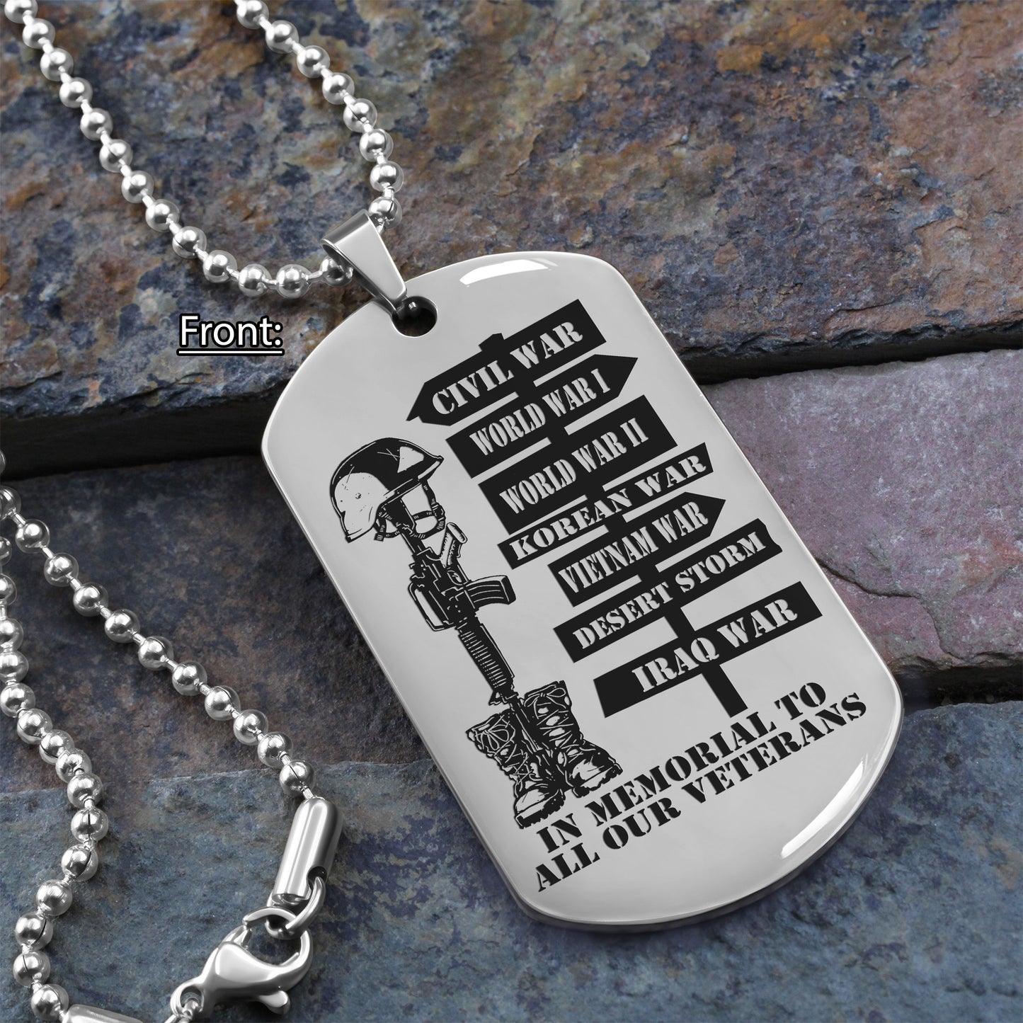 veteran one side dog tag gift for your vetaran your brother memorial day