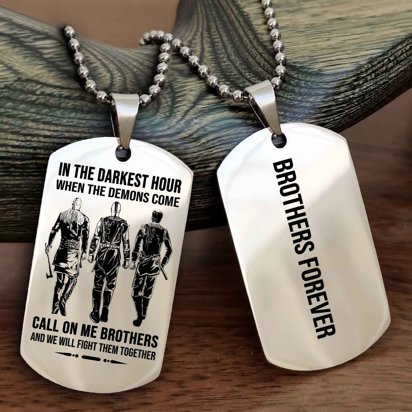 drb customizable engraved black dog tag double sided gift from brother, brother forevers