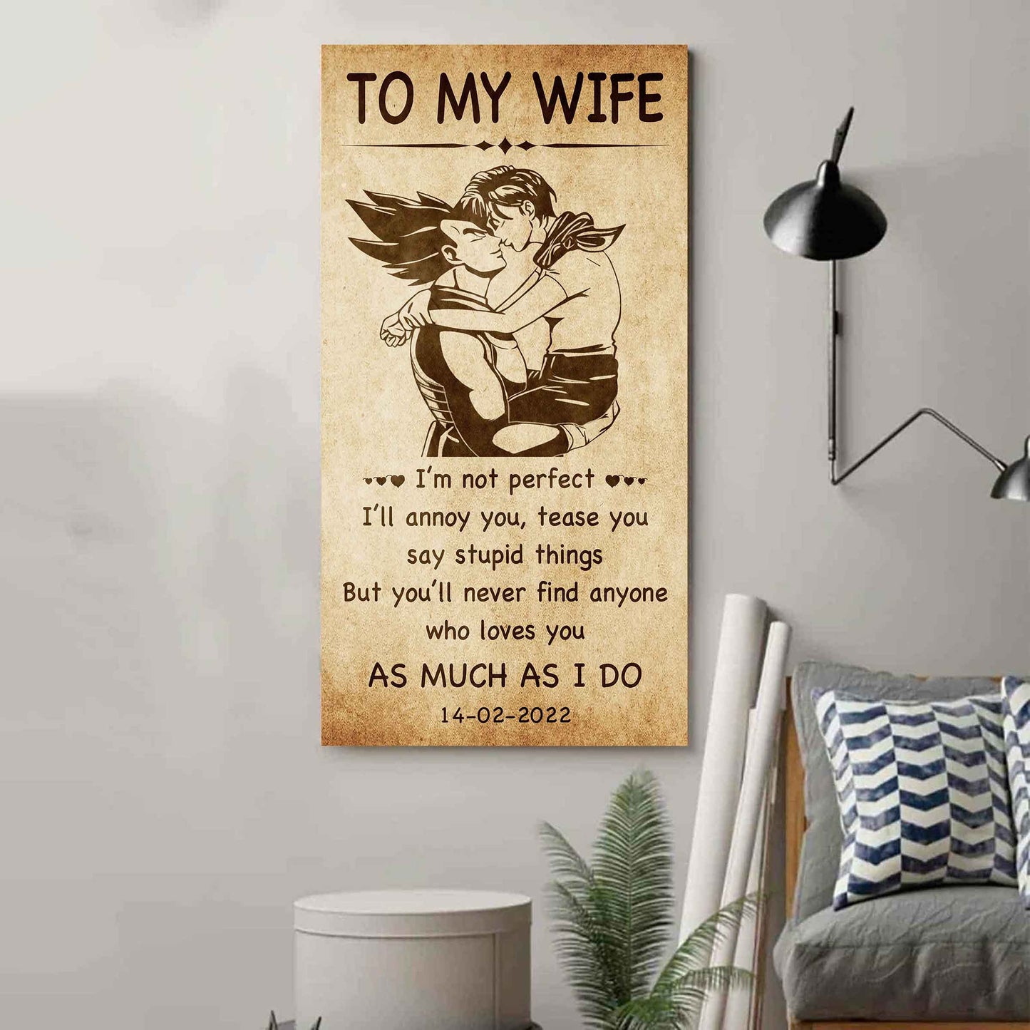 family poster canvas to my wife - i am not perfect