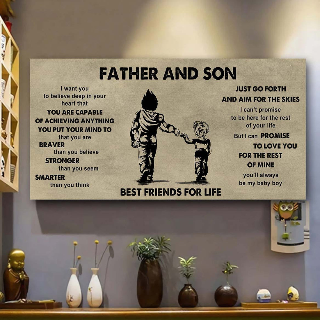 drb father and daughter best friends for life - that you are braver than you believe poster canvas gift for daughter from father