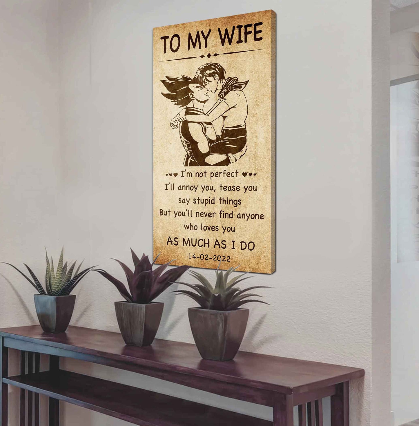family poster canvas to my wife - i am not perfect