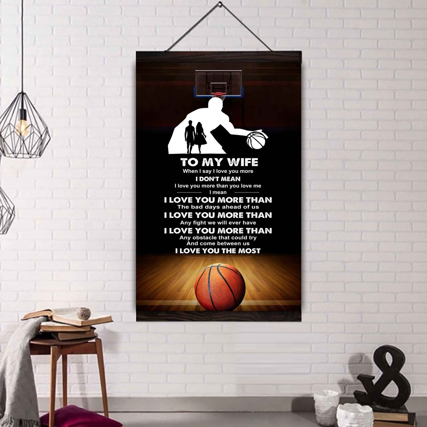 sport poster canvas to my wife when i say i love you more - i love you the most gift for your wife