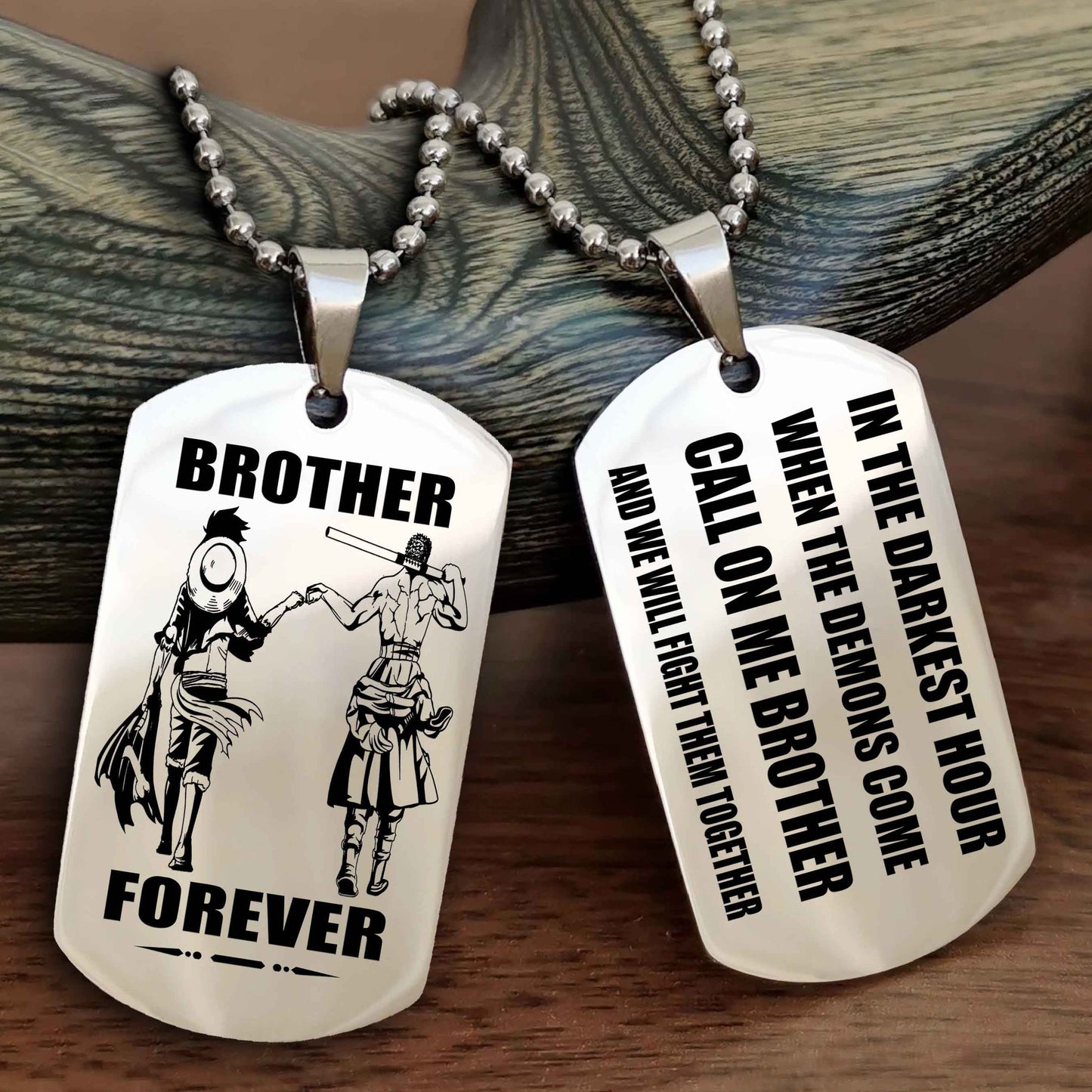 Soldier Engraved Double Sided Dog Tag Call On Me Brother NAG Brothers Forever We Will Fight Them Together