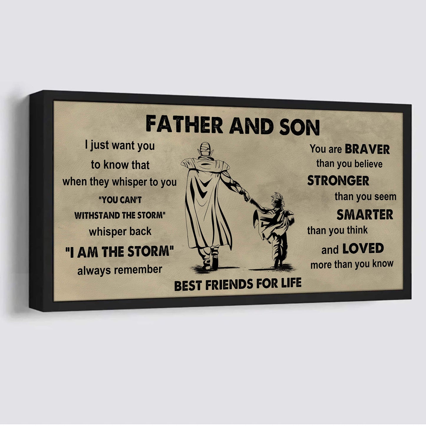 soldier father and son best friends for life - i am the storm poster canvas gift for son from father