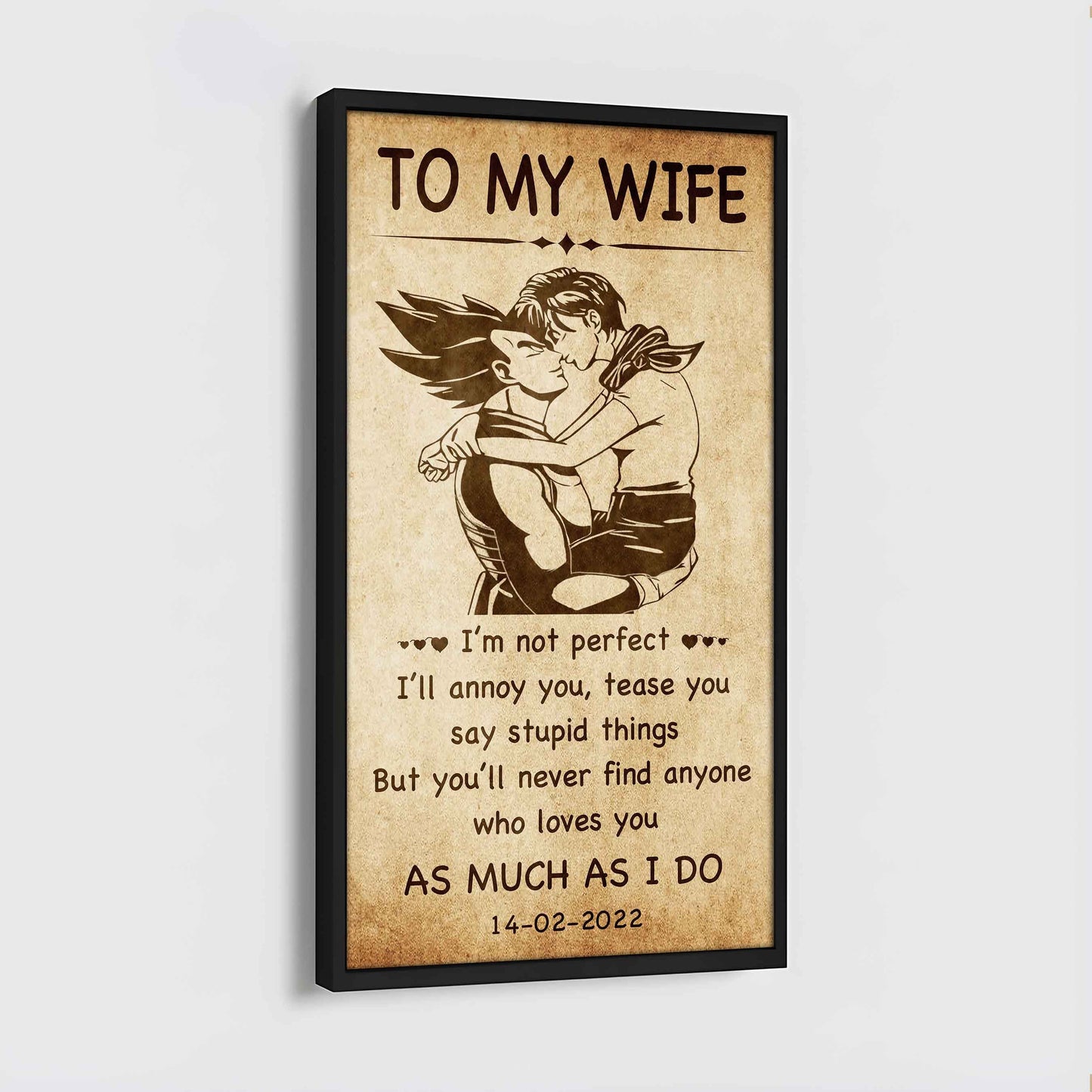 family poster canvas to my wife - i am not perfect