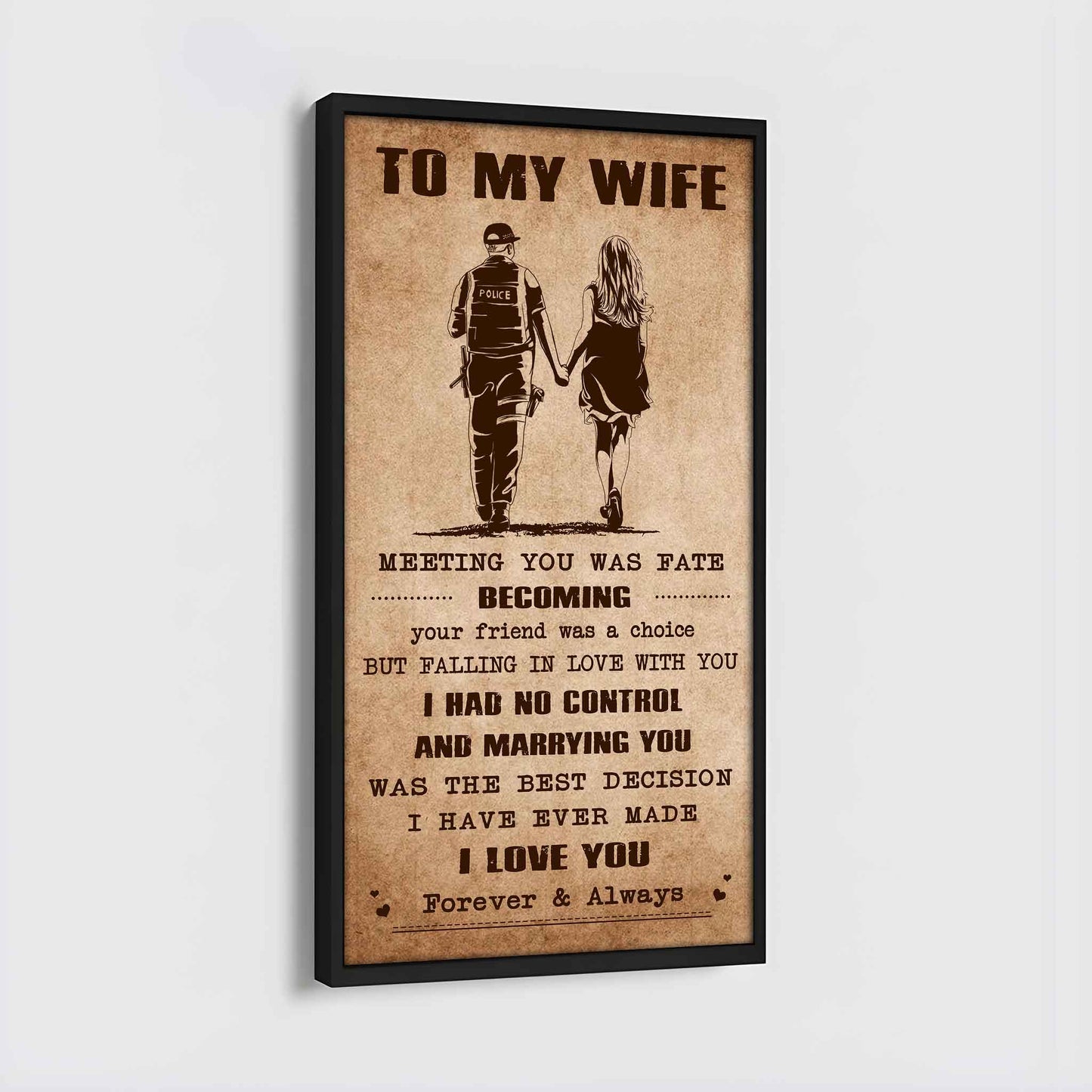 family poster canvas to my wife meeting you was fate - i love you forever and always gift for your wife