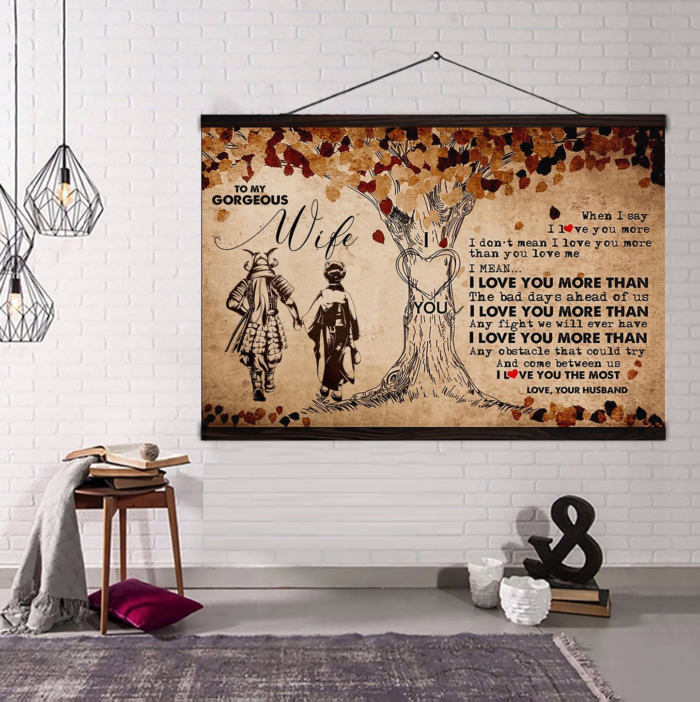 customizable samurai, vk canvas poster when i say i love you more, i love you the most