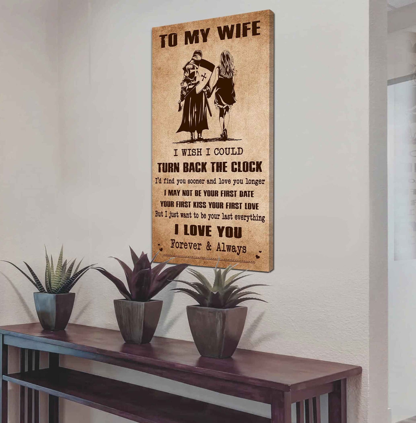 family poster canvas to my wife i wish i could turn back the clock - i love you forever and always gift for your wife