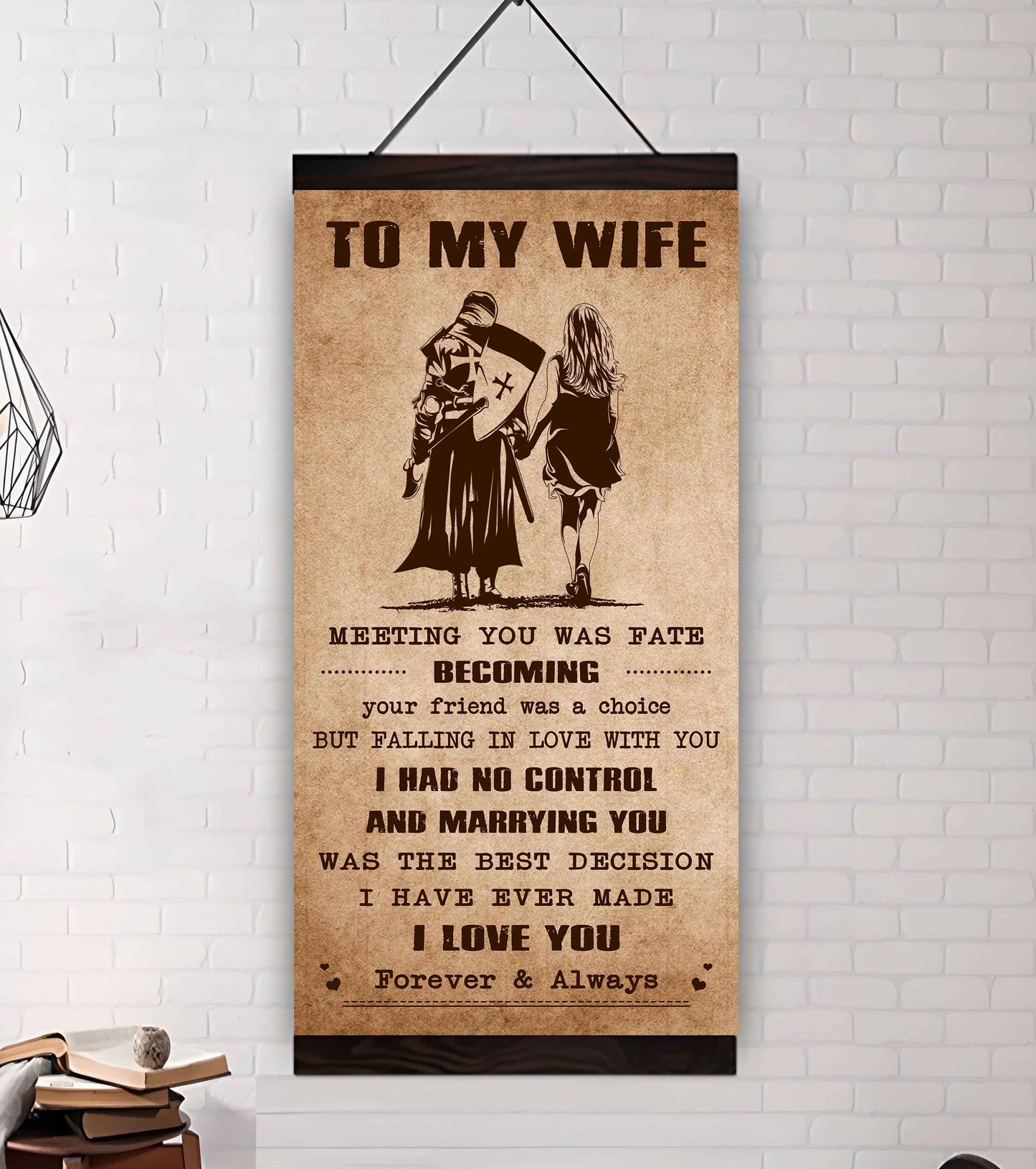 family poster canvas to my wife meeting you was fate - i love you forever and always gift for your wife