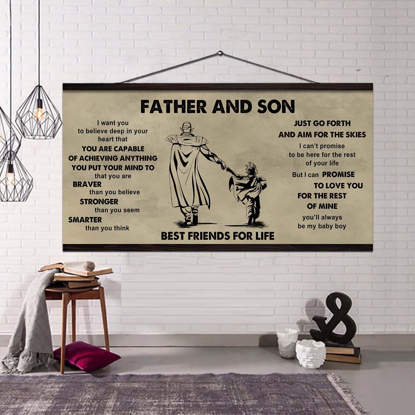 drb gk father and son best friends for life - that you are braver than you believe poster canvas gift for son from father