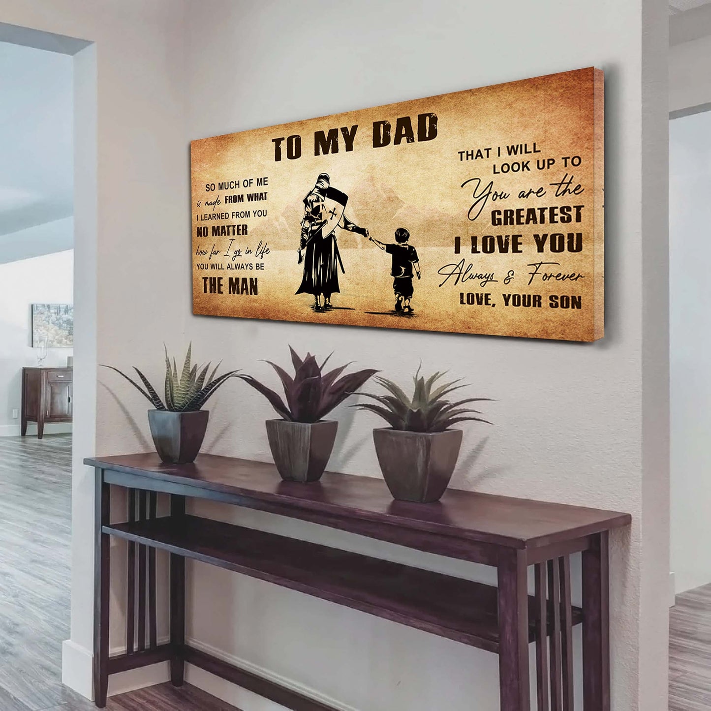 drb to my dad - you are the greatest i love you poster canvas gift for father from son