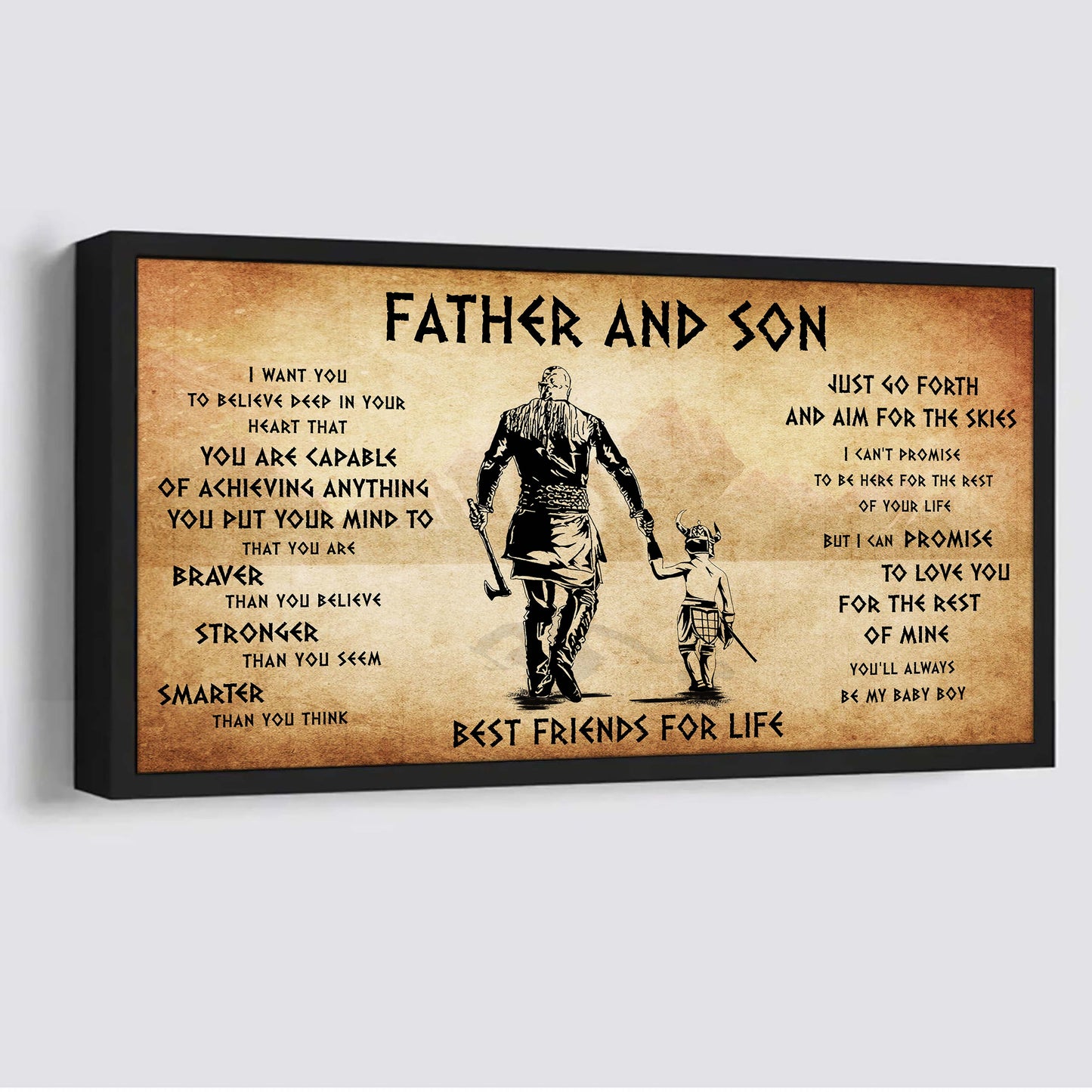 vikings father and daughter best friends for life - that you are braver than you believe poster canvas gift for daughter from father
