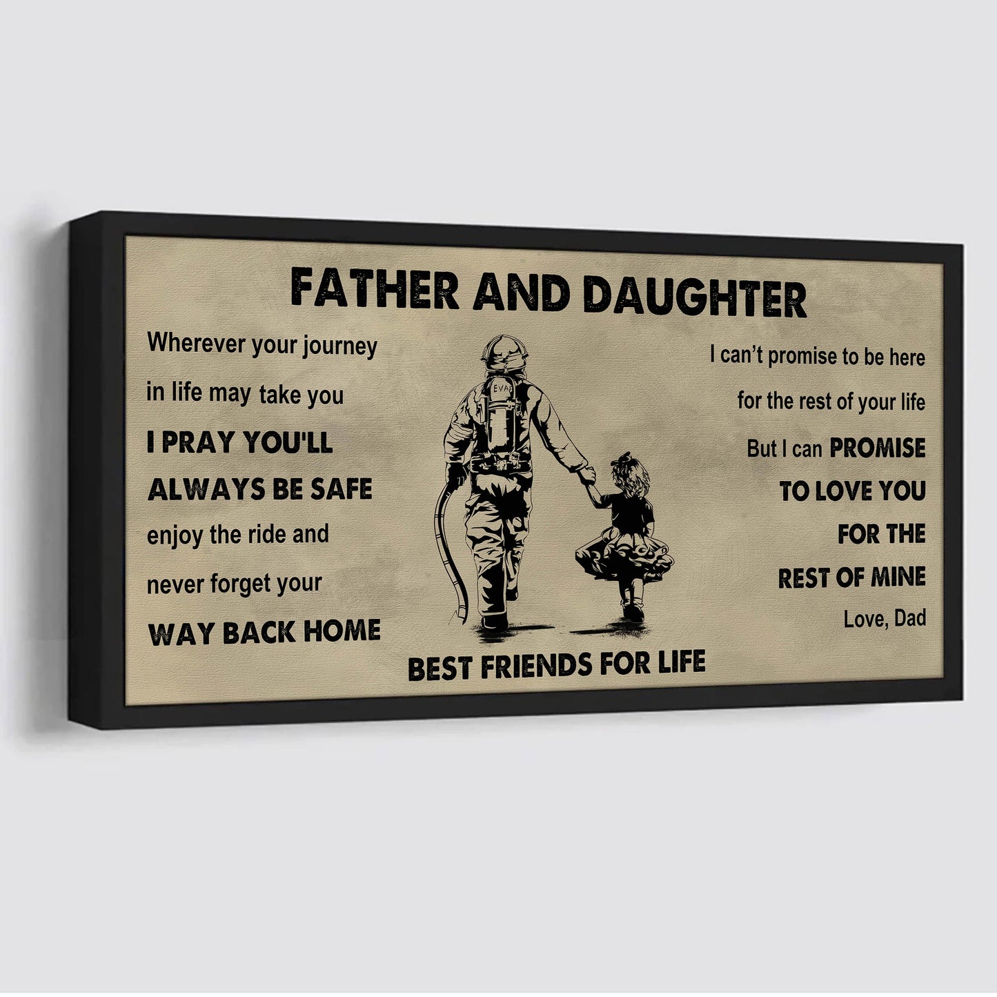 family father and daughter best friends for life - ver 2 never forget your way back home poster canvas gift for daughter from father