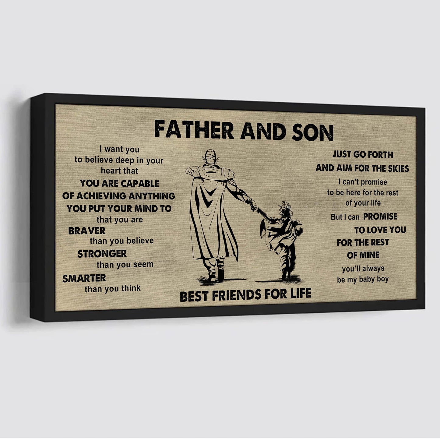 vikings father and son best friends for life - that you are braver than you believe poster canvas gift for son from father