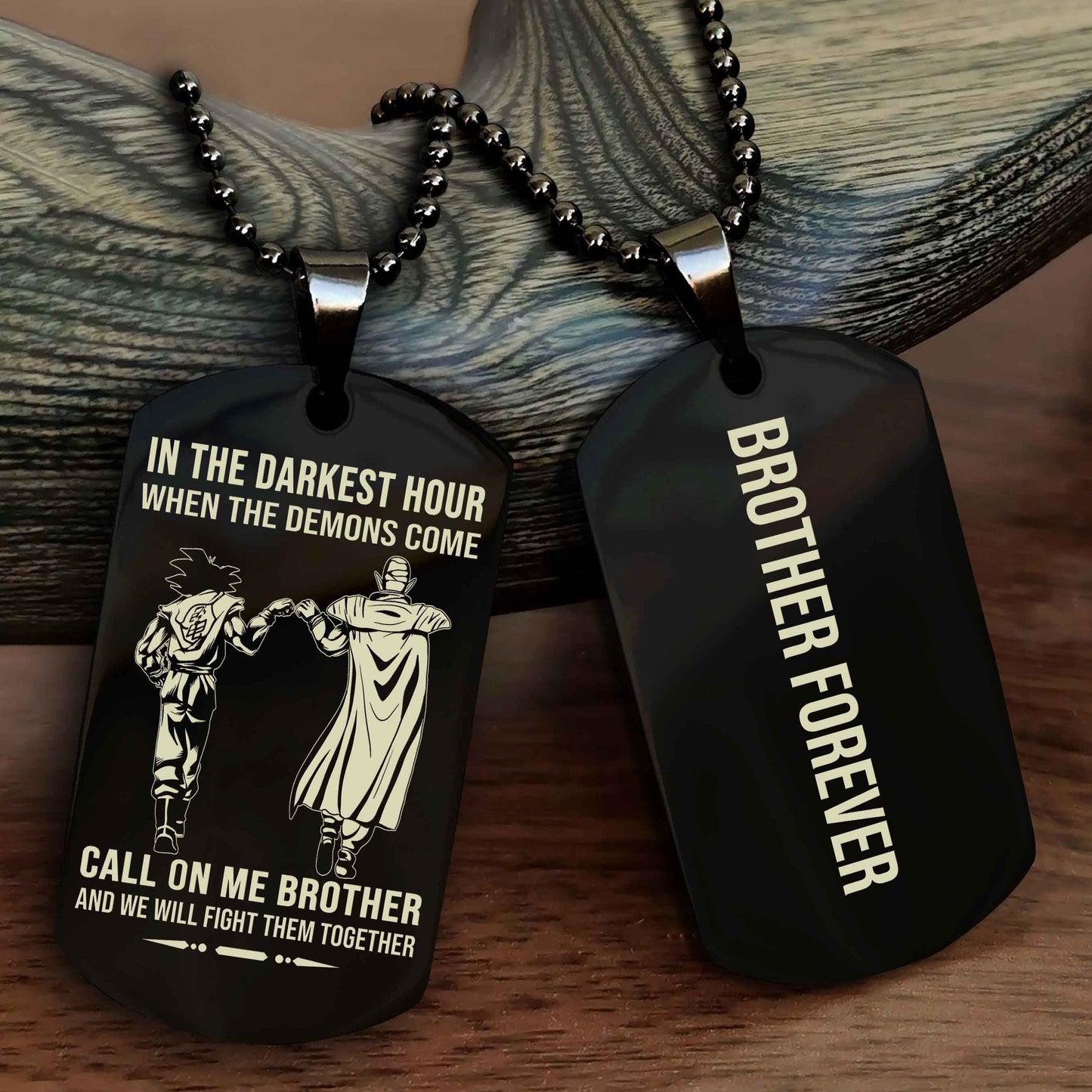 drb customizable engraved black dog tag double sided gift from brother, brother forevers