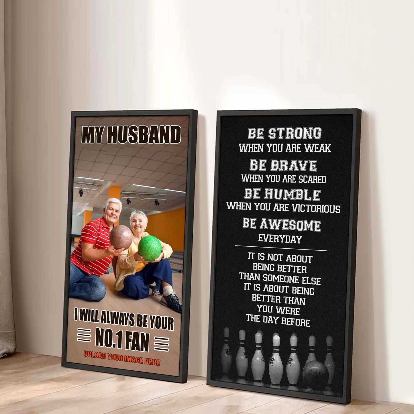 Sport Couple To My Husband Be Strong When You Are Weak Be Awesome Everyday Set 2 Canvas Wall Art