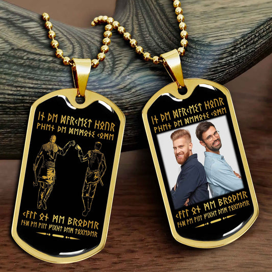 Viking-Military Chain (18K Gold Plated)-gifts from brother, n the darkest hour, When the demons come call on me brother and we will fight them together