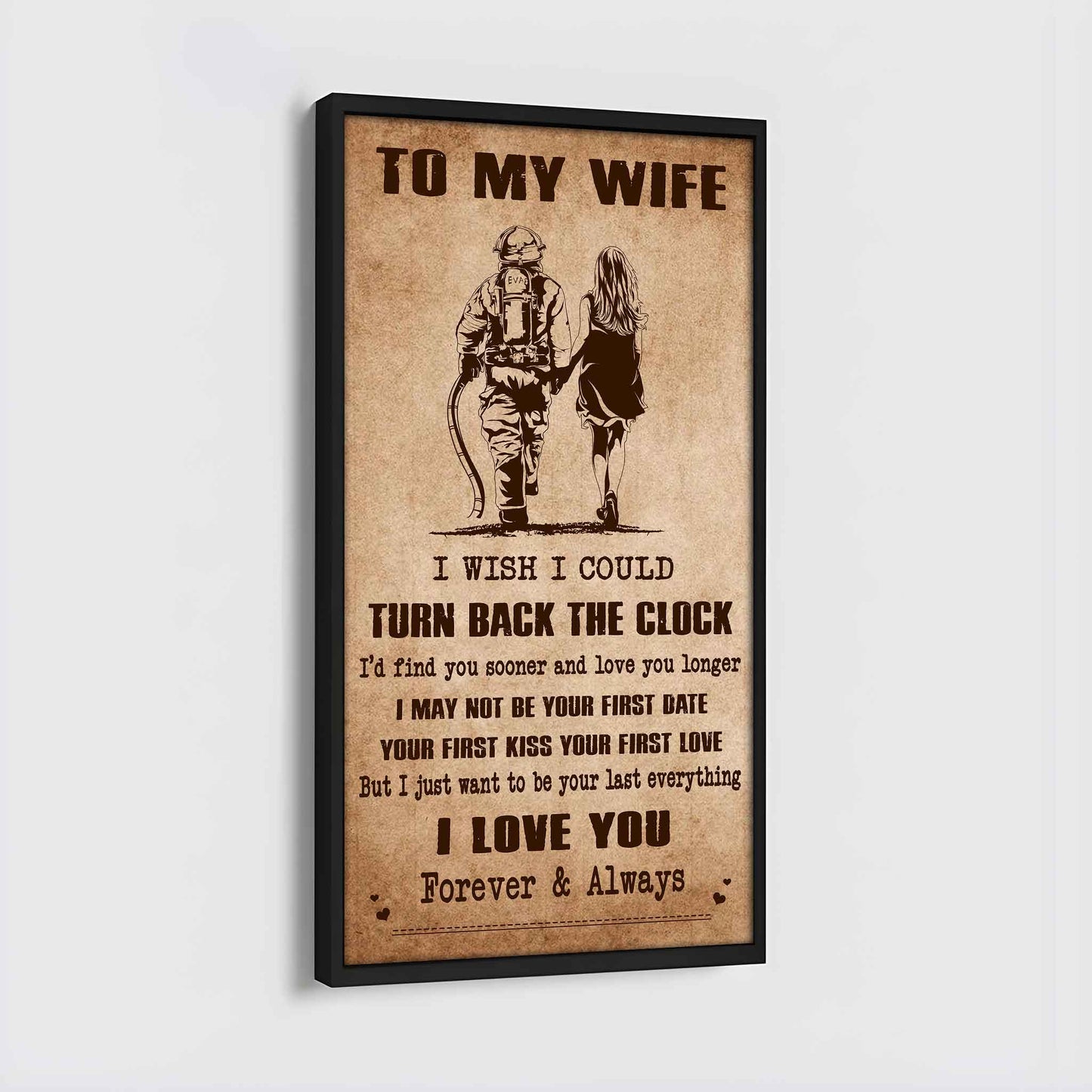 family poster canvas to my wife i wish i could turn back the clock - i love you forever and always gift for your wife