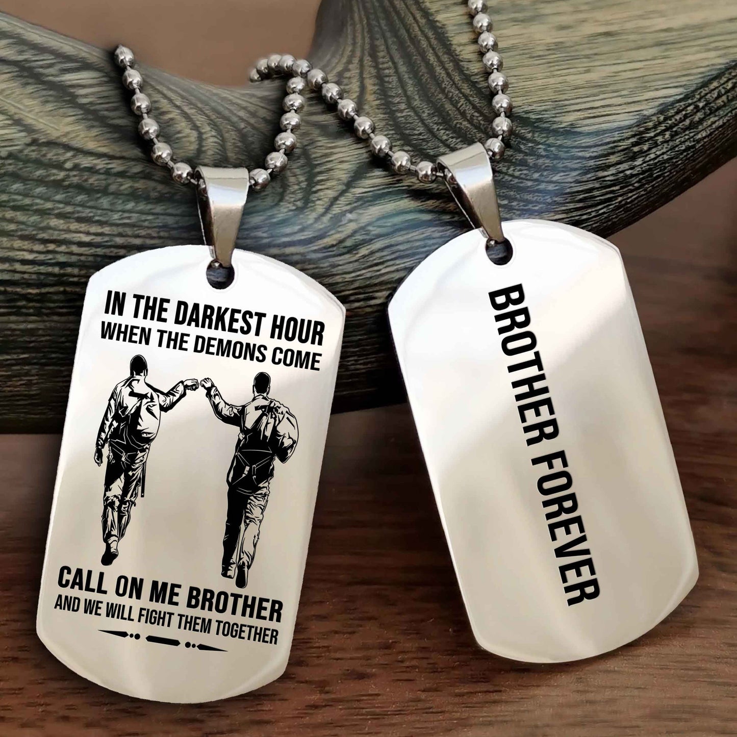 drb customizable engraved black dog tag double sided gift from brother, brother forevers