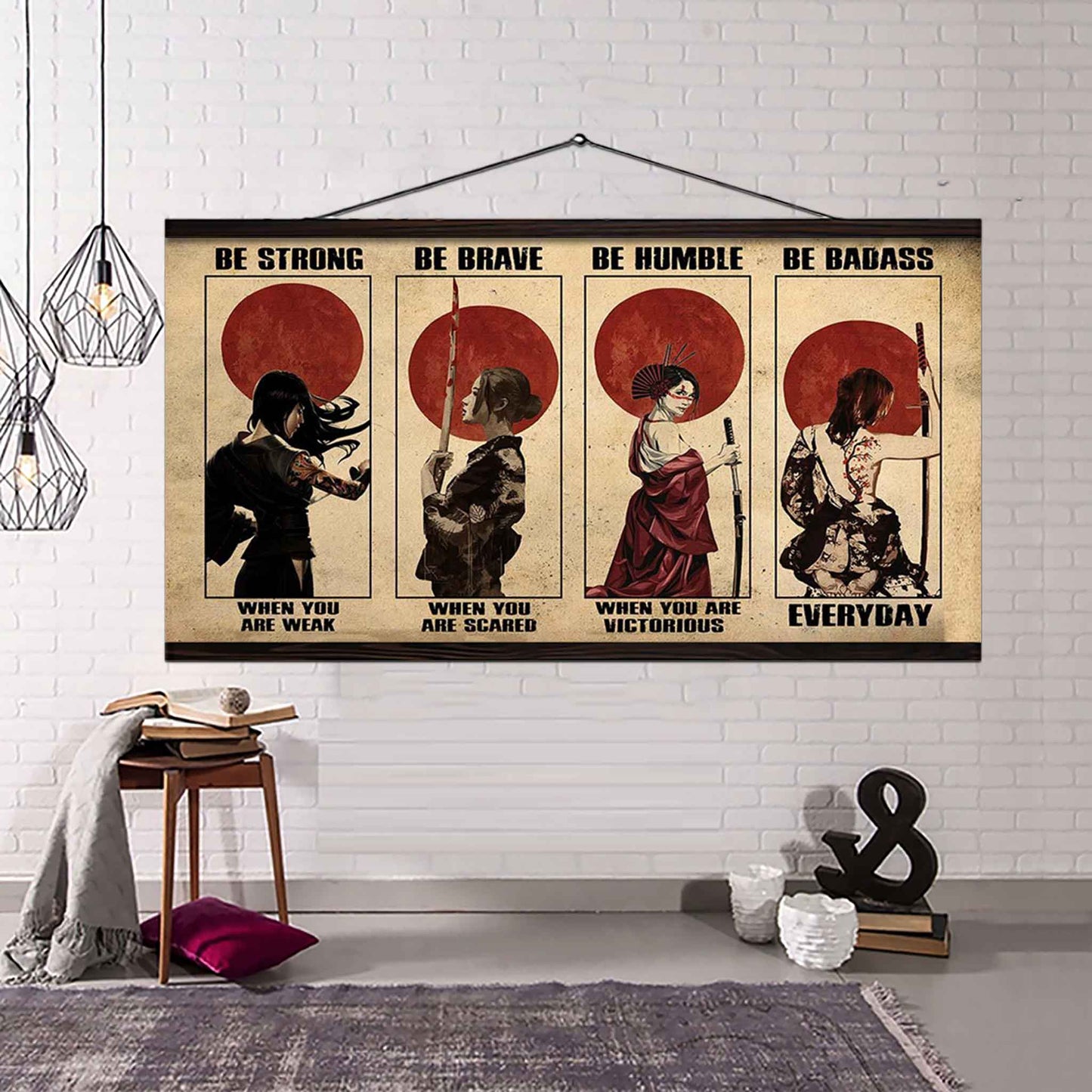 samurai poster canvas-be strong be braver