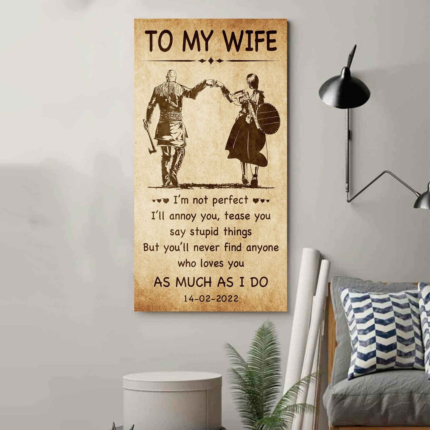 family poster canvas to my wife - i am not perfect