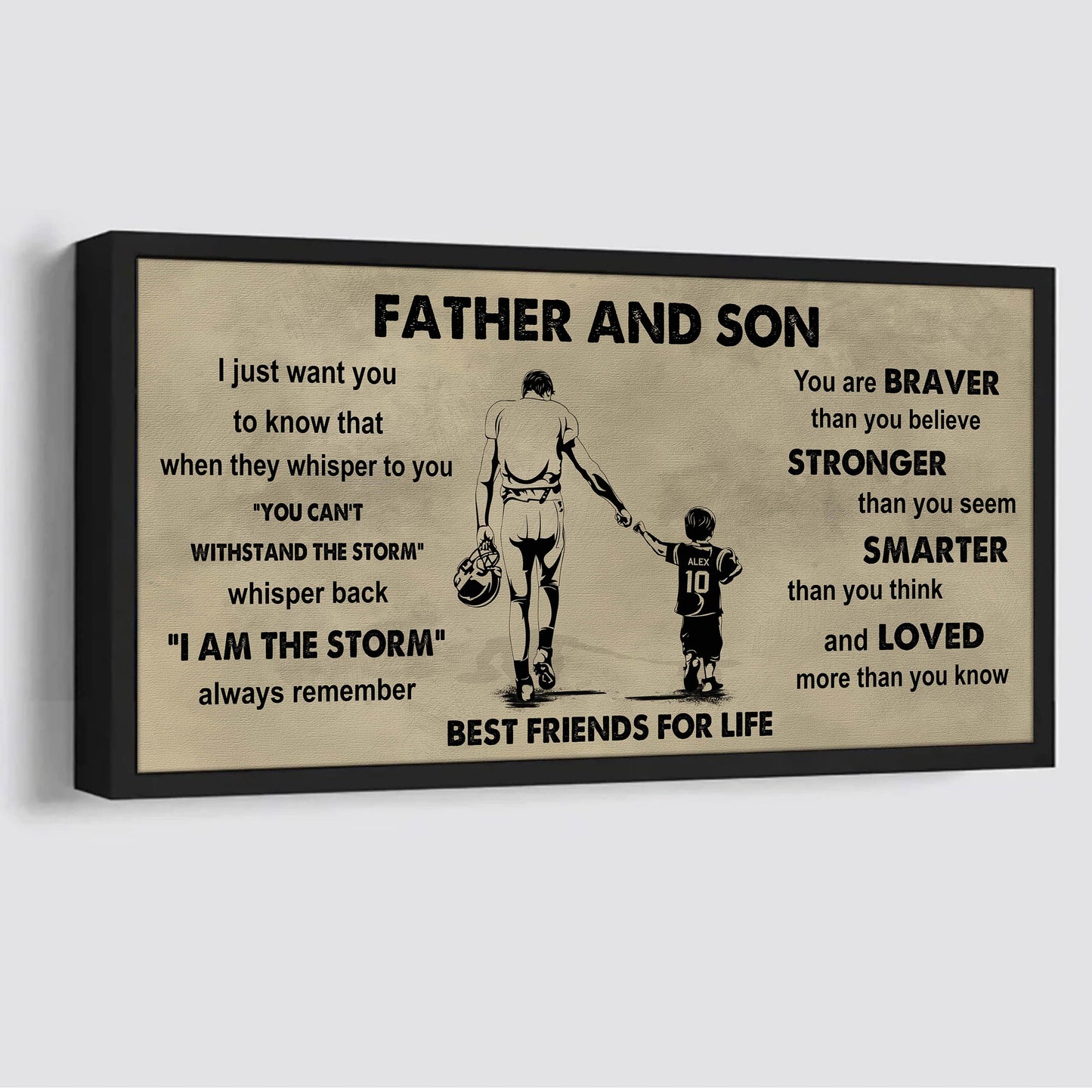 soldier father and son best friends for life - i am the storm poster canvas gift for son from father