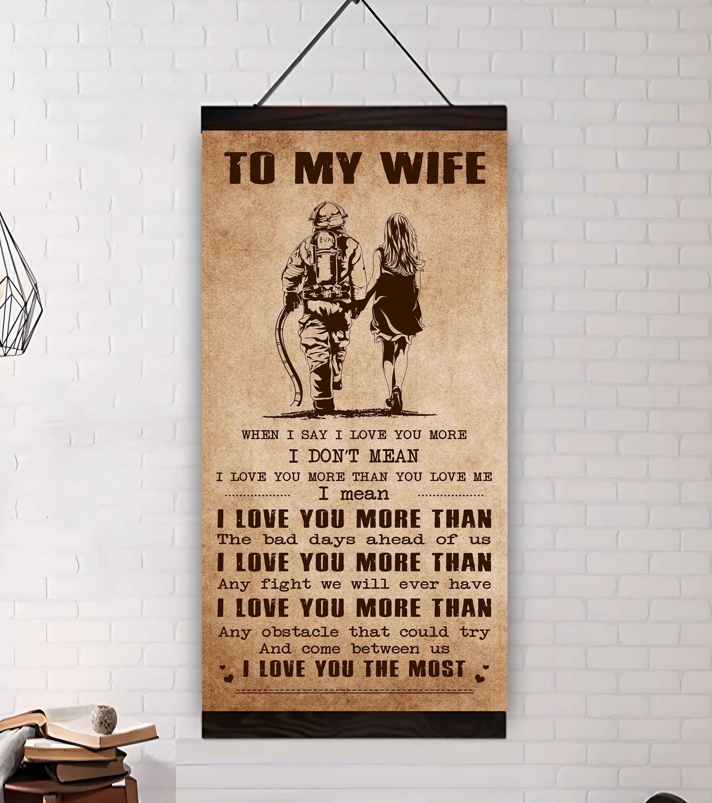 family poster canvas to my wife when i say i love you more - i love you the most gift for your wife