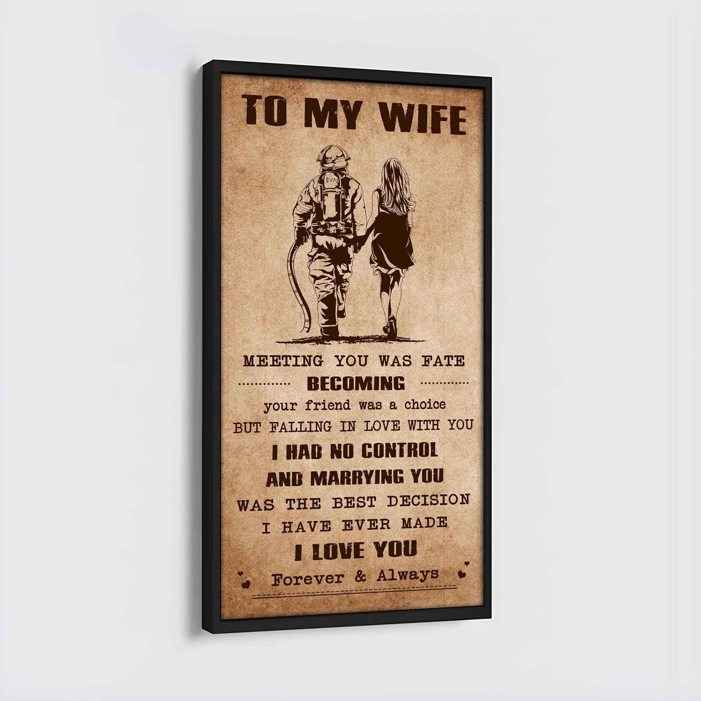 family poster canvas to my wife meeting you was fate - i love you forever and always gift for your wife