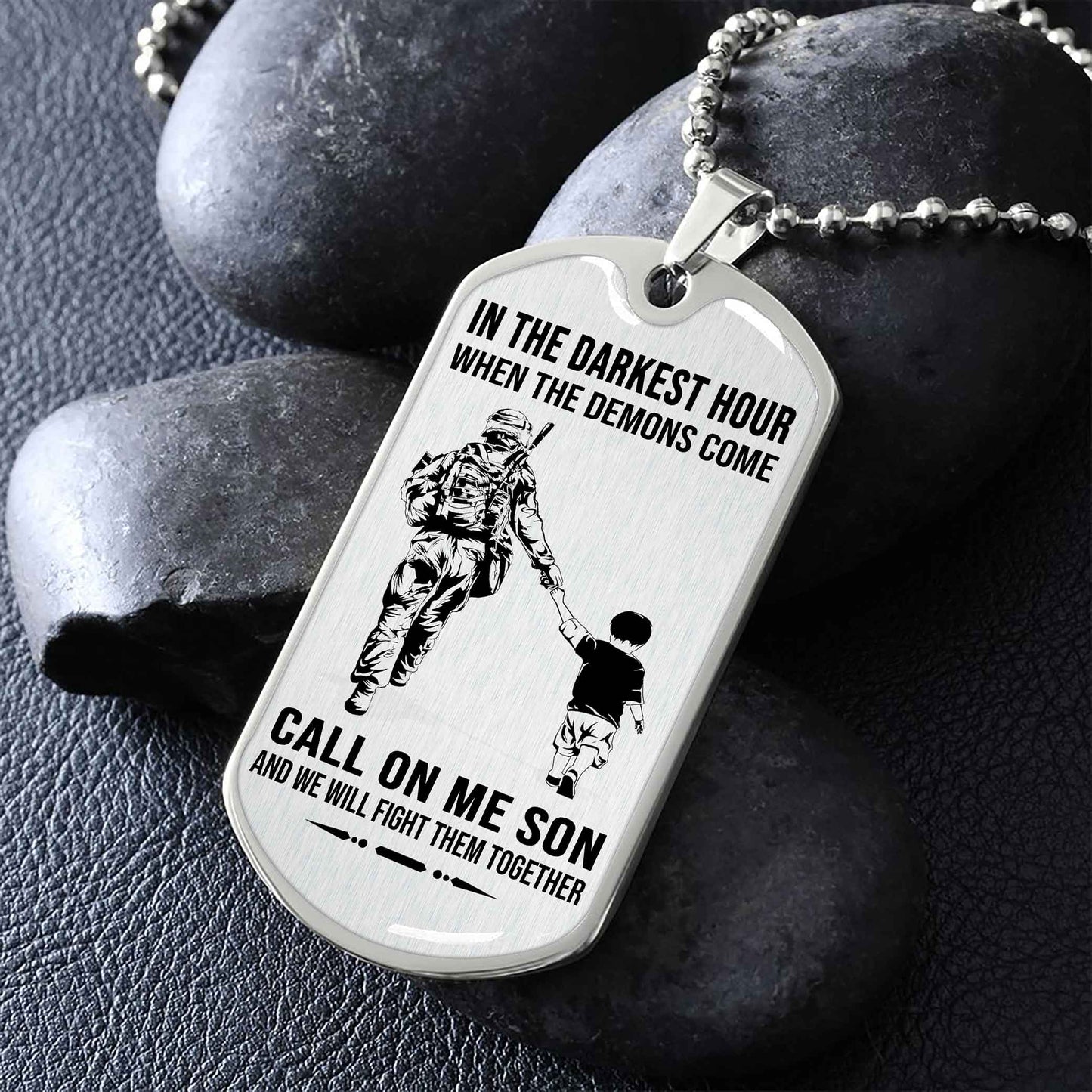 drb military chain silver plated 18k gold plated call on me son gift for your son